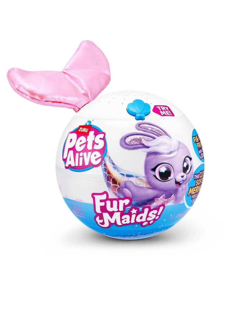 ZURU Pets Alive Furmaids Mermaid Plush + 10 Surprises Inside – Purple Tail *NEW*